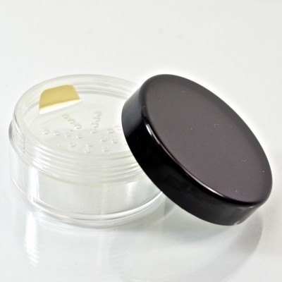 1 oz. 53/400 Clear with Black Cap Cosmetic Powder Jar