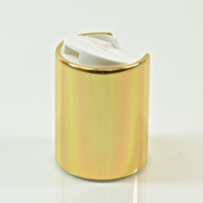 24/415 White/Gold Metal Overshell Dispensing Cap PP/Aluminum