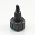 24/410 Black Ribbed Dispensing Cap Twist Open PP