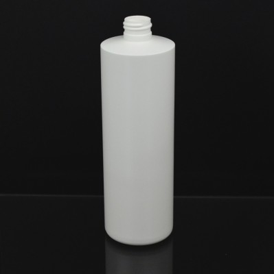 16 oz 24/410 Cylinder Round White HDPE Bottle