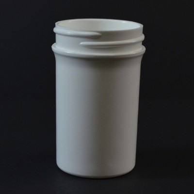 2 oz White Plastic Jar Regular Wall 2-53-WPP