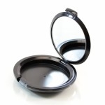 Compact Medium Round ABS Black with Mirror Pinned-Hinge 2.540' x 0.515'