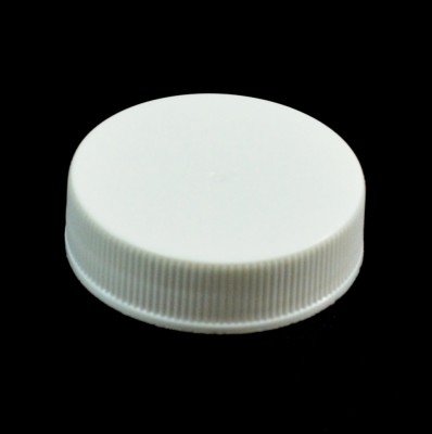 38/400 White Ribbed Straight PP Cap / Unlined