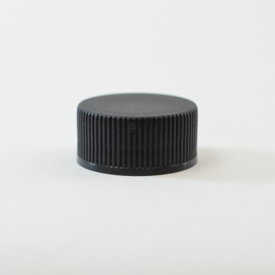 20/400 Black Ribbed Straight PP Cap / Unlined - 10250/Case