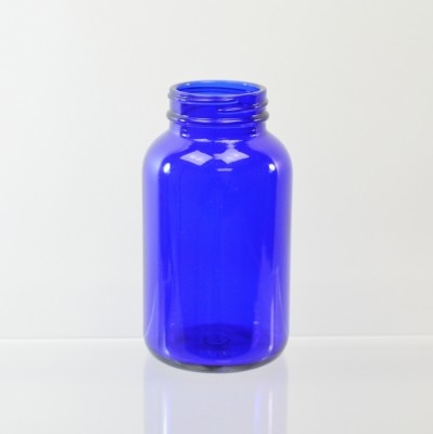 250CC Packer 45/400 Cobalt Glass Nutritional Supplement Packer