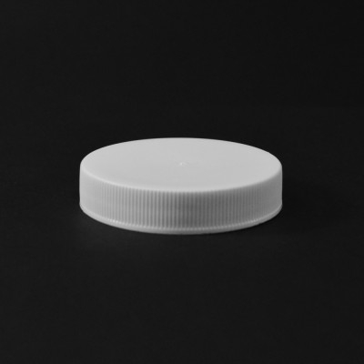 53/400 White Ribbed Straight PP Cap / Unlined - 1300/Case