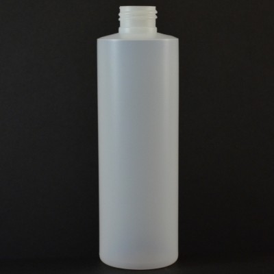 8 OZ 24/410 Cylinder Round Natural HDPE Bottle  - 500/case