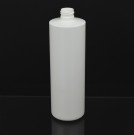 16 OZ 24/410 Cylinder Round White HDPE Bottle  - 240/case