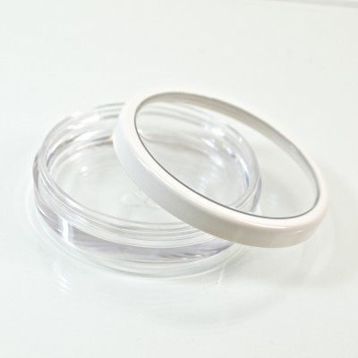 0.6 oz. 70/400 Clear with Black Cap Cosmetic Powder Jar