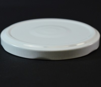 82MM Regular Twist Open / Step and Button White Metal Cap / Plastisol Liner