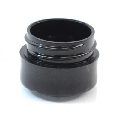 1/8 OZ 33/400 Thick Wall Straight Base Black PP Jar- 1300/Case