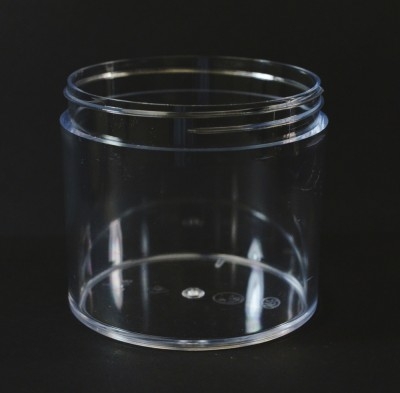 12 oz 89/400 Clear Thick Wall Straight Base PS Jar