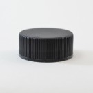 24/400 Black Ribbed Straight PP Cap / Unlined