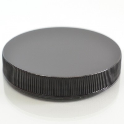 63/400 Black Ribbed Straight PP Cap / PS Liner