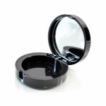 Compact Round Small Compact 1 ABS Black with Mirror Pinned-Hinge 1.900' 0.645'