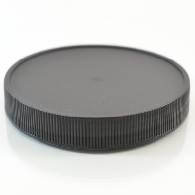 83/400 Black Ribbed Straight PP Cap / PS Liner - 500/Case