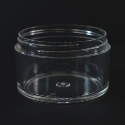 3 oz 70/400 Clear Thick Wall Straight Base PS Jar