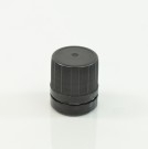 18-DIN Black Tamper-Evident Vertical Dropper Cap