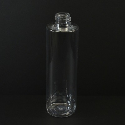 8 oz 24/410 Cylinder Round Clear PET Bottle