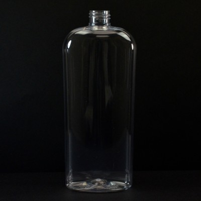 16 oz 24/410 Classic Oval Clear PET Bottle