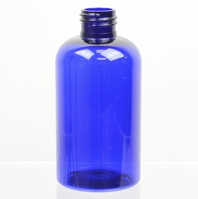 6 oz 24/410 Squat Boston Round Cobalt PET Bottle