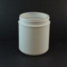 55 oz 120/400 White HDPE Wide Mouth Regular Wall Straight Sided Jar