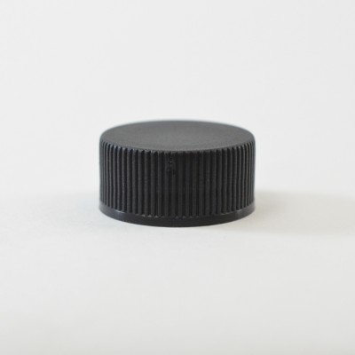 28/400 Black Ribbed Straight PP Cap / PS Liner