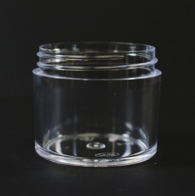 2 oz 53/400 Clear Thick Wall Straight Base PS Jar
