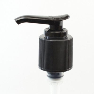 24/415 Lotion Pump Ribbed Black 