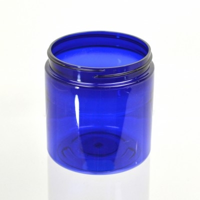 8 oz 70/400 Wide Mouth Cobalt Blue PET Jar