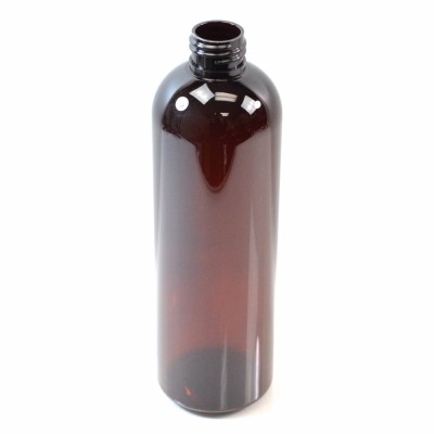 12 oz 24/410 Cosmo Round Amber PET Bottle