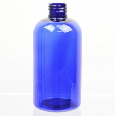 8 oz 24/410 Squat Boston Round Cobalt PET Bottle