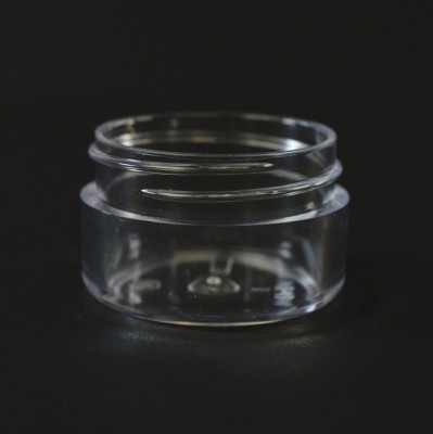 1/2 OZ 43/400 Thick Wall Straight Base Clear PS Jar - 1520/Case