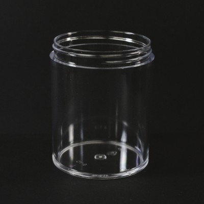 8 oz 70/400 Clear Thick Wall Straight Base PS Jar