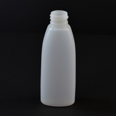 2 oz 20/410 Teardrop Oval Natural HDPE Bottle