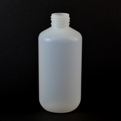 6 oz 24/410 Boston Round Natural HDPE Bottle