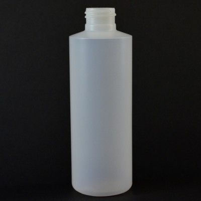 6 oz 24/410 Cylinder Round Natural HDPE Bottle