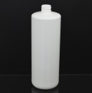 32 oz 28/410 Tall Cylinder Round White HDPE Bottle