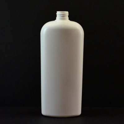 16 oz 24/410 Classic Oval White HDPE Bottle